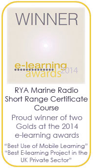 RYA Marine Radio Short Range Certificate Course Award winner Certificate